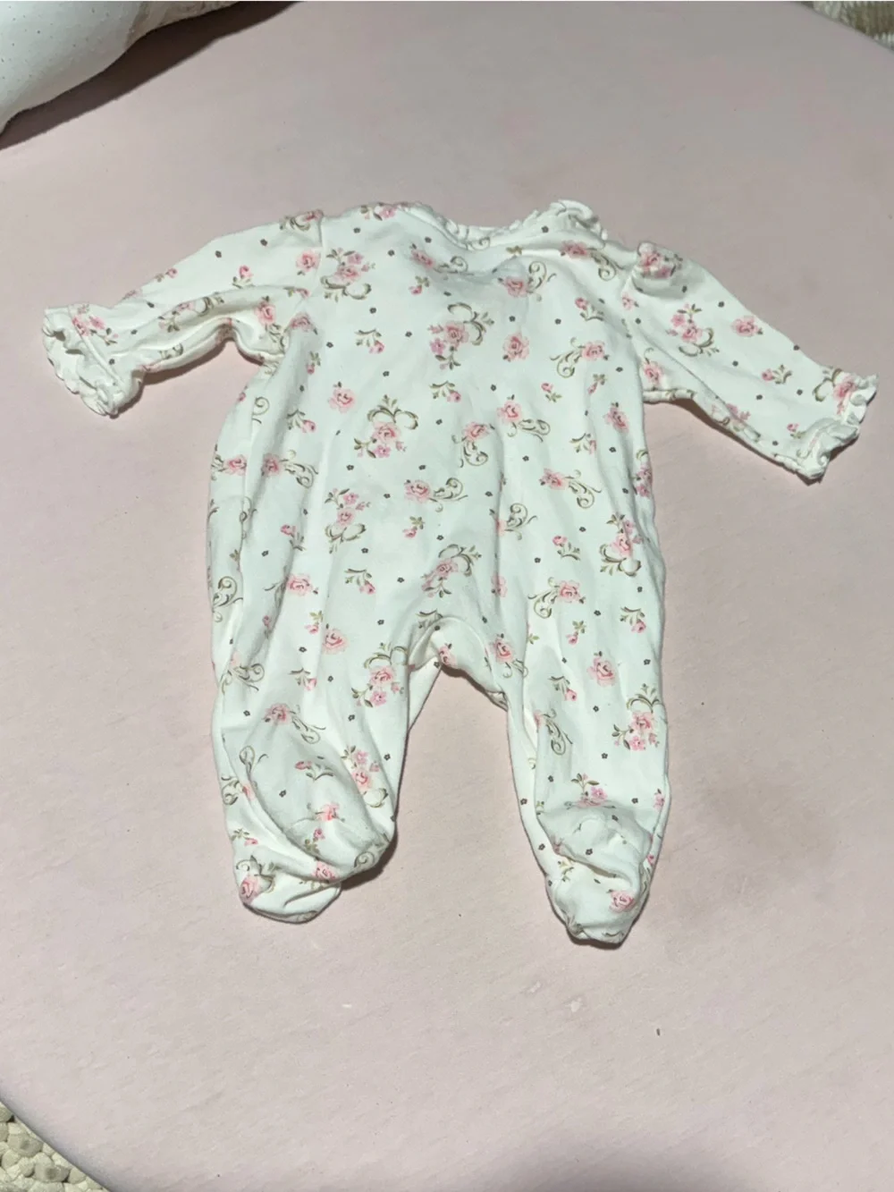 Little Me Vintage Rose Footed One-Piece Newborn